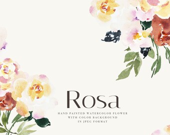 Watercolor Flower Clipart Watercolor Floral Clipart Floral PNG Floral Frame PNG Bright Flower Graphics Floral Bouquet Clipart Background