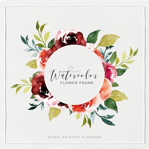 Watercolor Clipart Frames Floral Border Clipart Wedding Floral Frame Flower Clipart Boho Floral Graphics Hand Painted Wedding Design PNG
