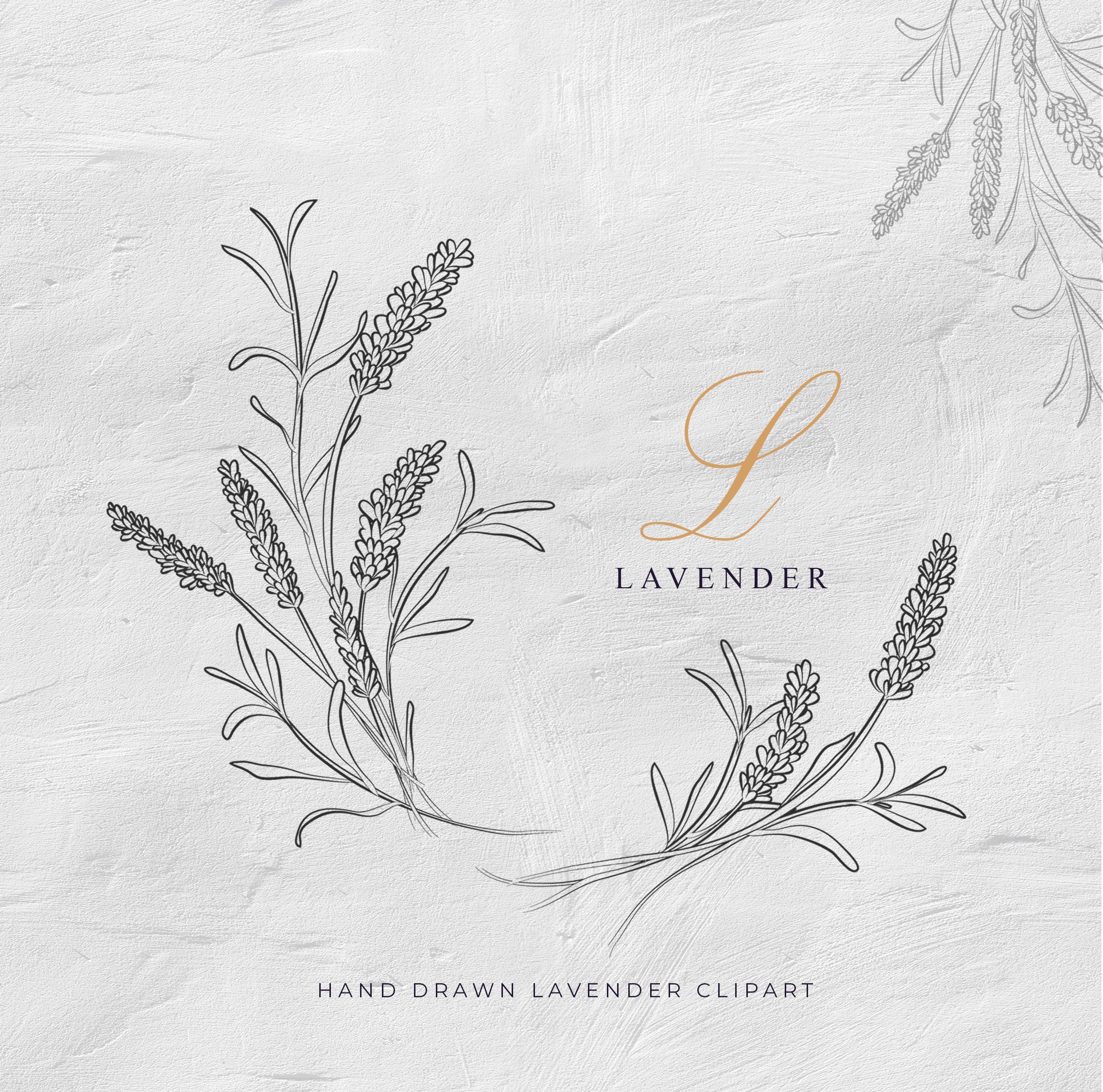 Lavender Clipart Lavender Wreath Digital Download Floral | Etsy