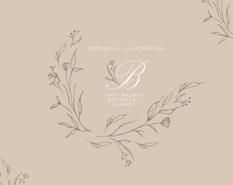 Hand Drawn Leaf Clip Art Wreath Clipart Leaves Wreath Botanical Line Art Wedding Clipart Floral Clipart Botanical Illustration Fine Art PNG