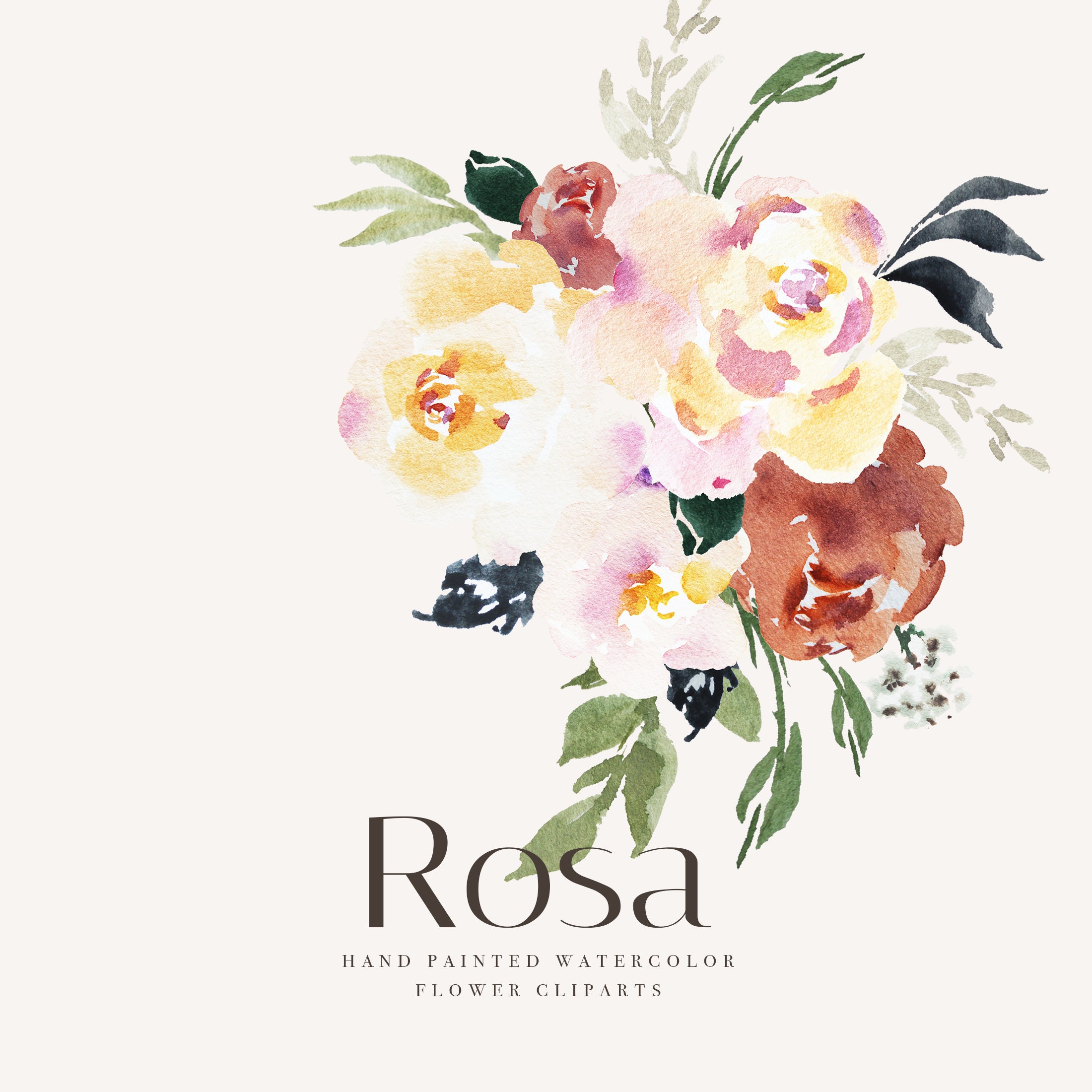 Watercolor Flower Clipart Watercolor Floral Clipart Floral PNG - Etsy
