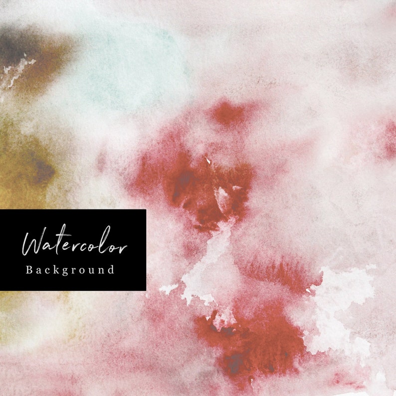 May include: Abstract watercolor background with shades of brown, red, and blue. The text "Watercolor Background" is written in black at the bottom left corner.
