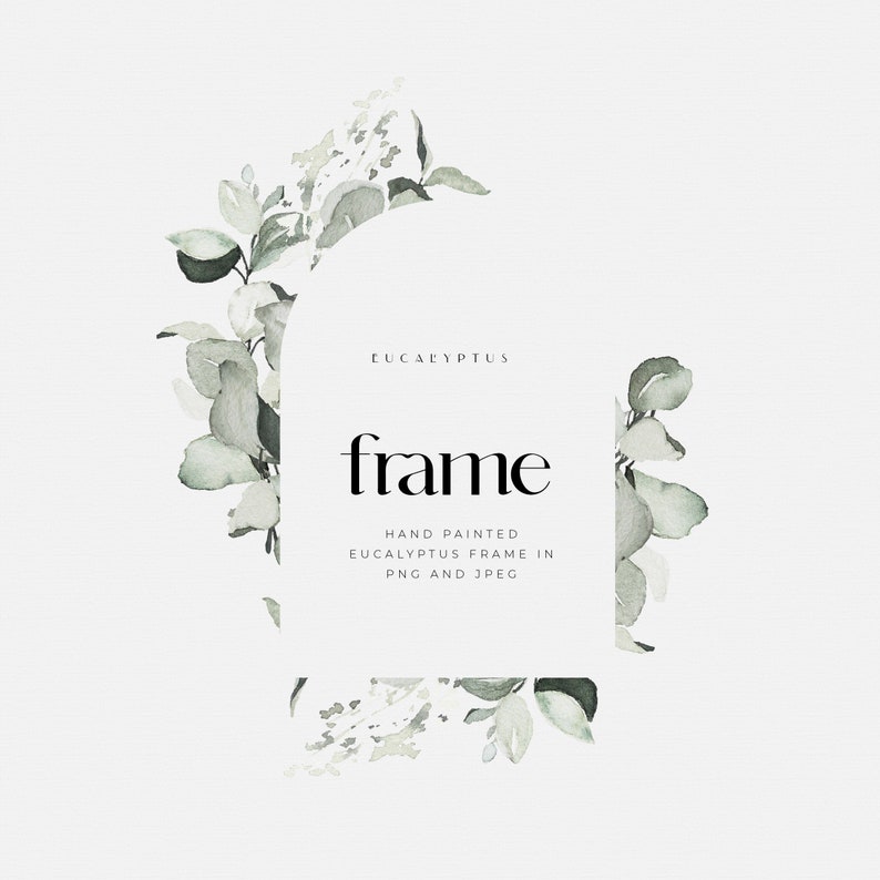 Eucalyptus Frame Eucalyptus Wreath Eucalyptus Leaves Clipart Watercolor ...