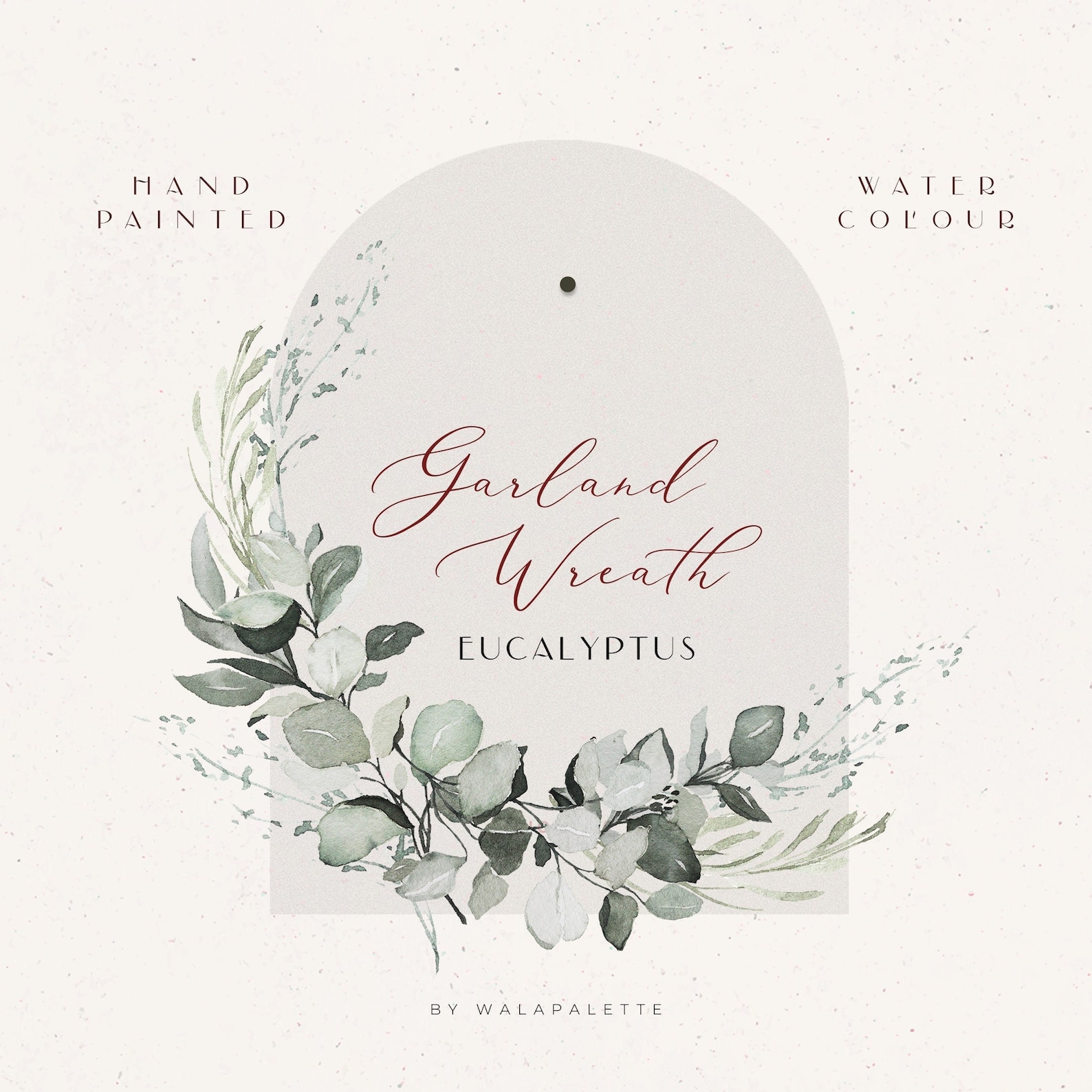 Watercolor Eucalyptus Wreath Watercolor Greenery Wedding Clipart Floral ...