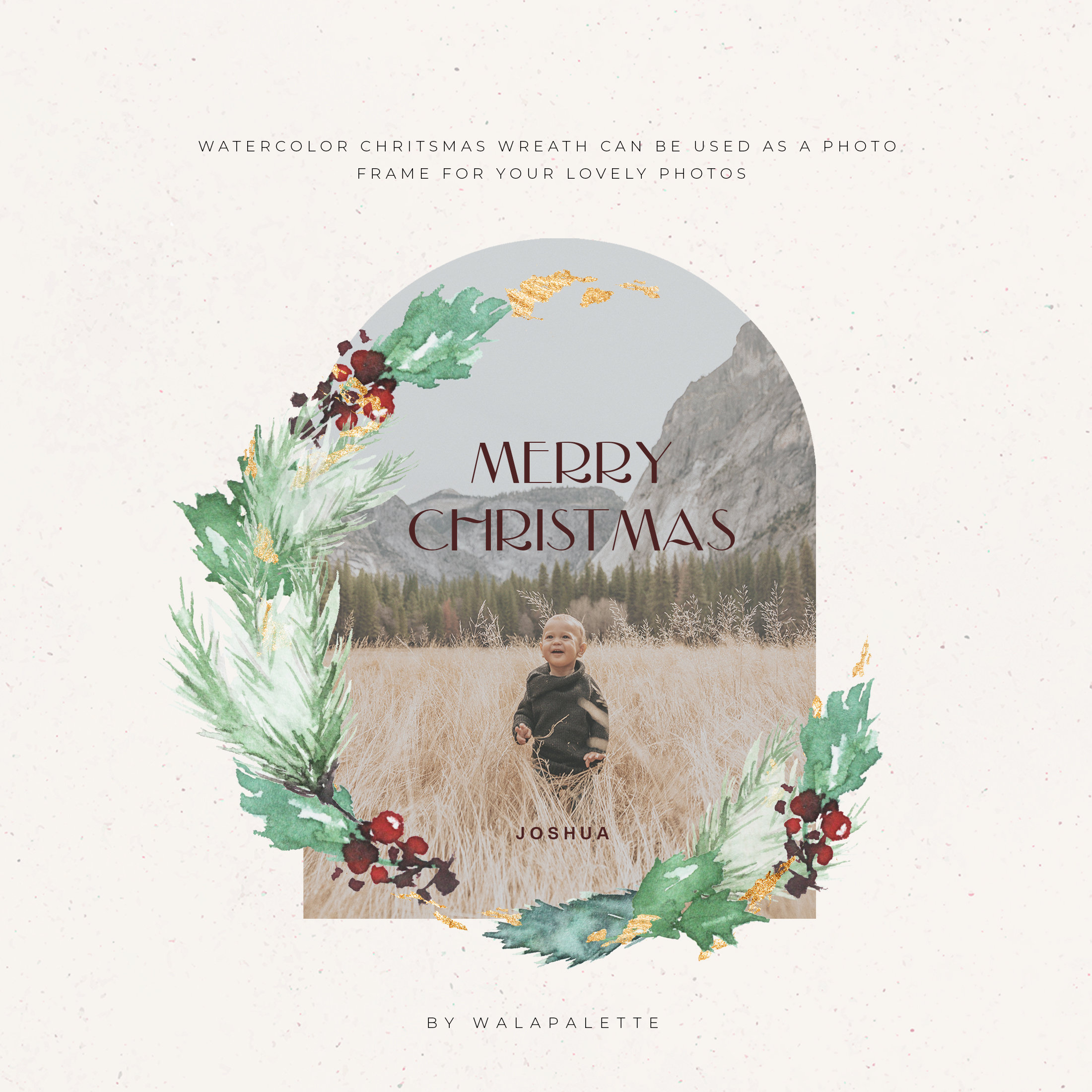 Christmas Wreath Clipart Green Wreath Watercolor Winter Frame - Etsy