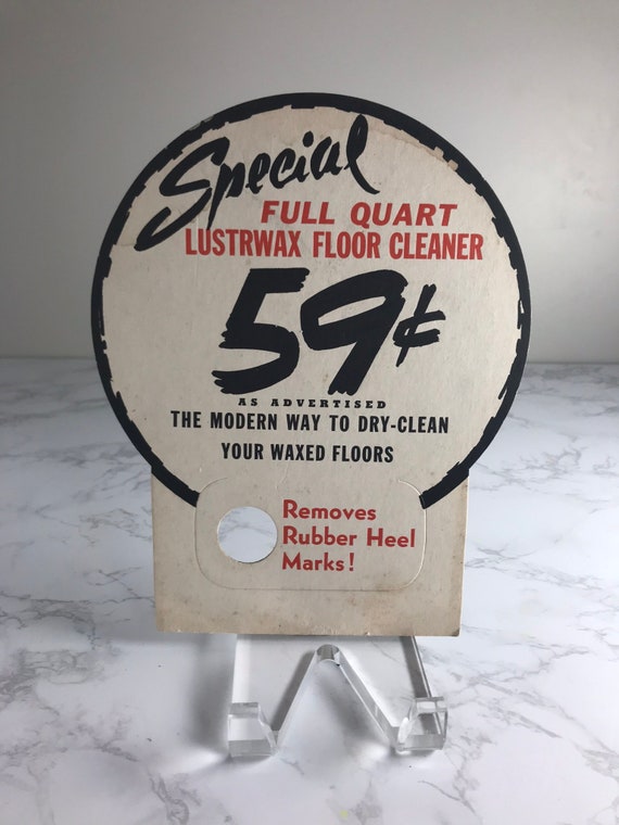 Floor Wax Die Cut Advertising Sign Etsy