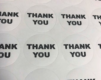 1 1/4 Inches Thank you sticker sheets - Pack of 100