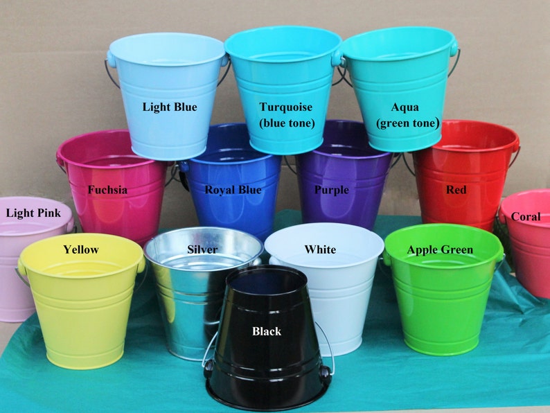 Large Decorative Buckets with single handle pails for party Etsy