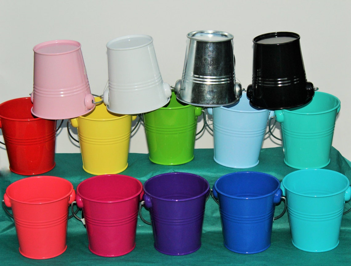 Small Decorative Buckets With Single Handle Pails for Party Etsy