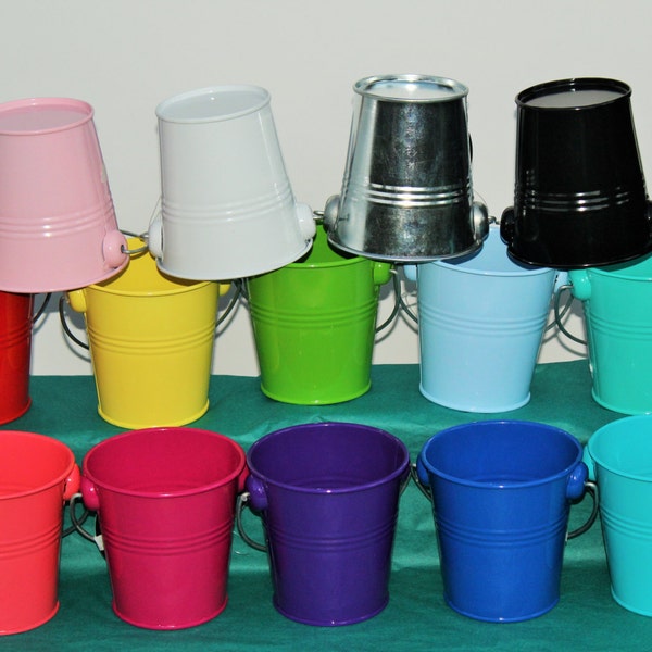 Small Decorative Buckets with single handle, pails for party decorations, home decorations
