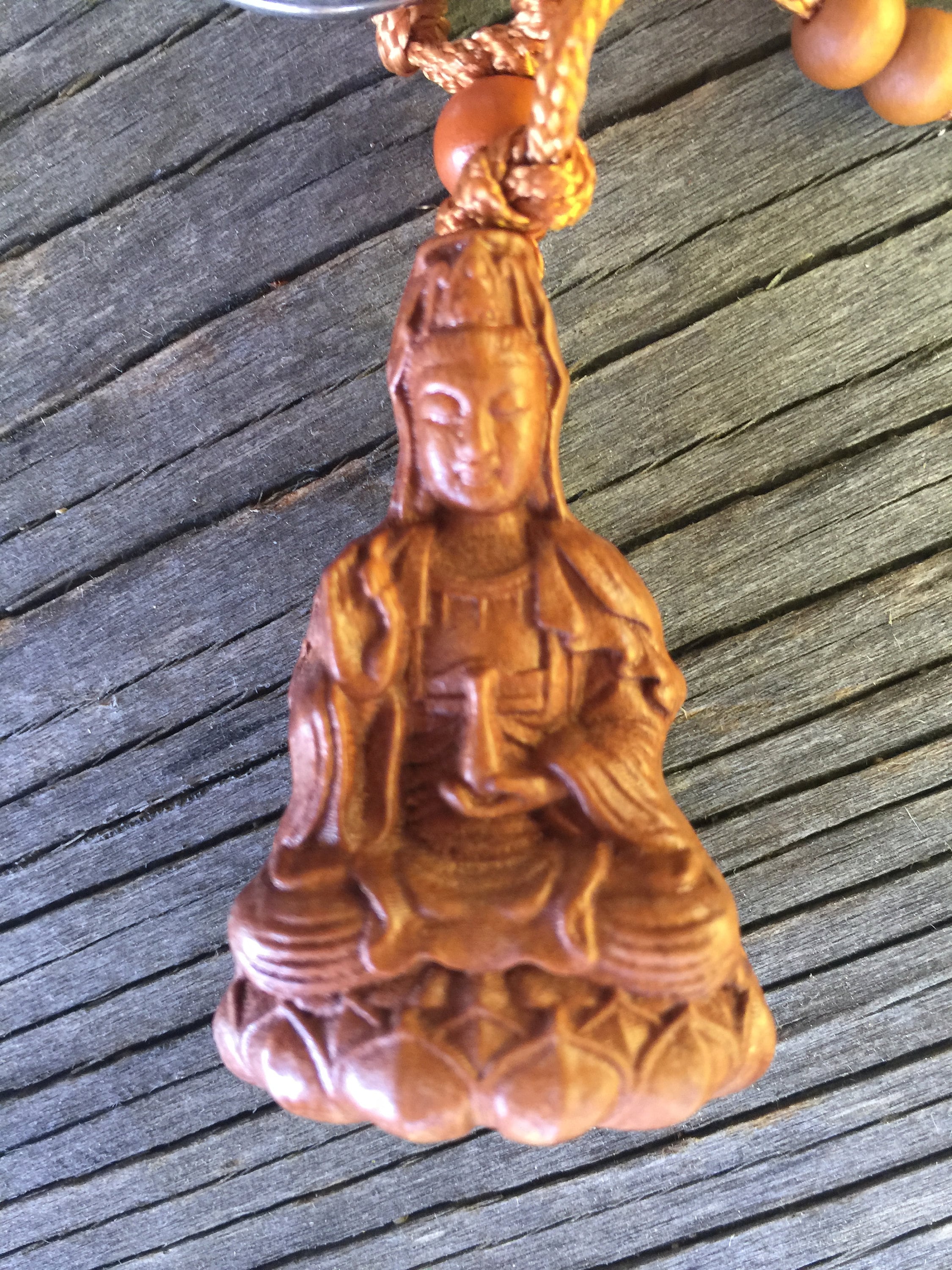 6.7 Boxwood Wood Carved Kwan yin Statue Buddhism Amulet Decor Figurines  Craft