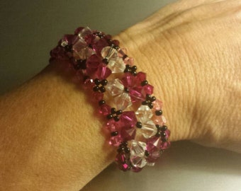 Swarovski crystal flower petal bracelet