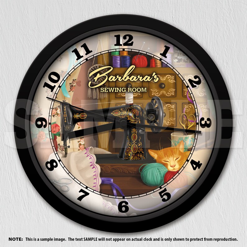 Sewing Machine Personalized Wall Clock Sewing Room Craft Etsy
