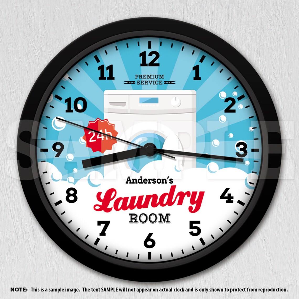 Laundry Room Personalized Wall Clock Laundry Room Decor Etsy