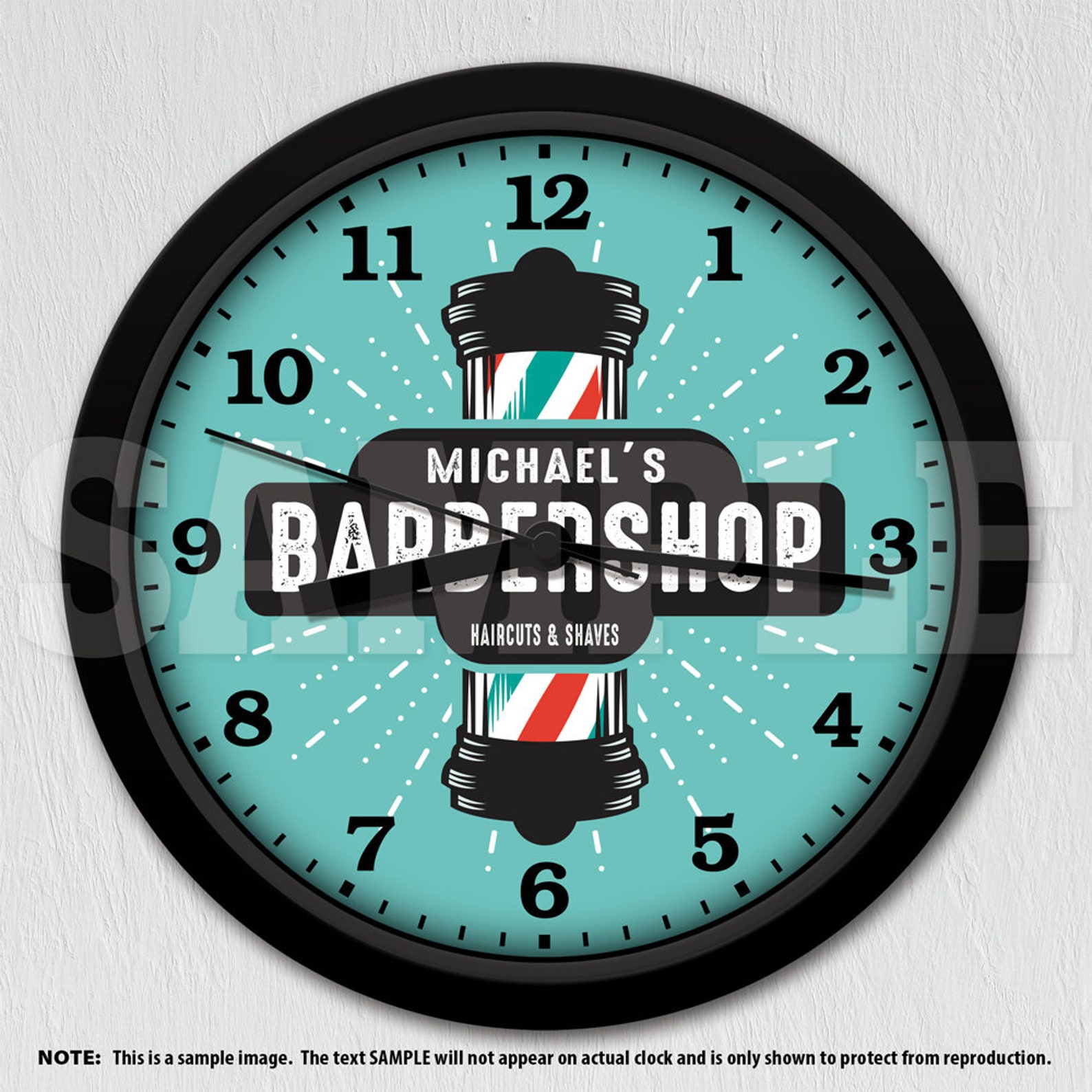 Barber Shop Personalized Wall Clock ITEM108 Etsy