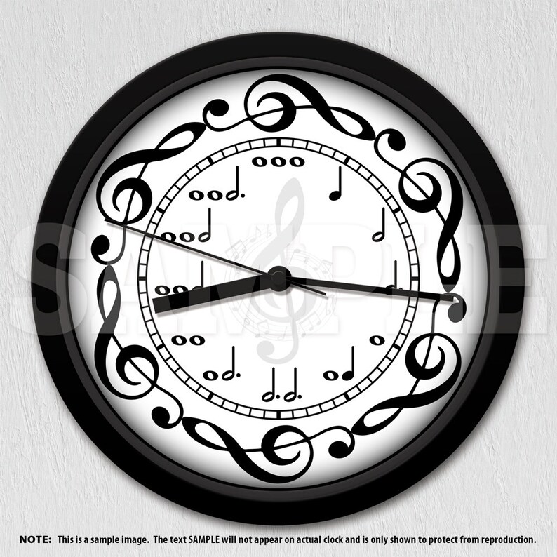 Music Notes Decorative Wall Clock Music Decor Musician Etsy