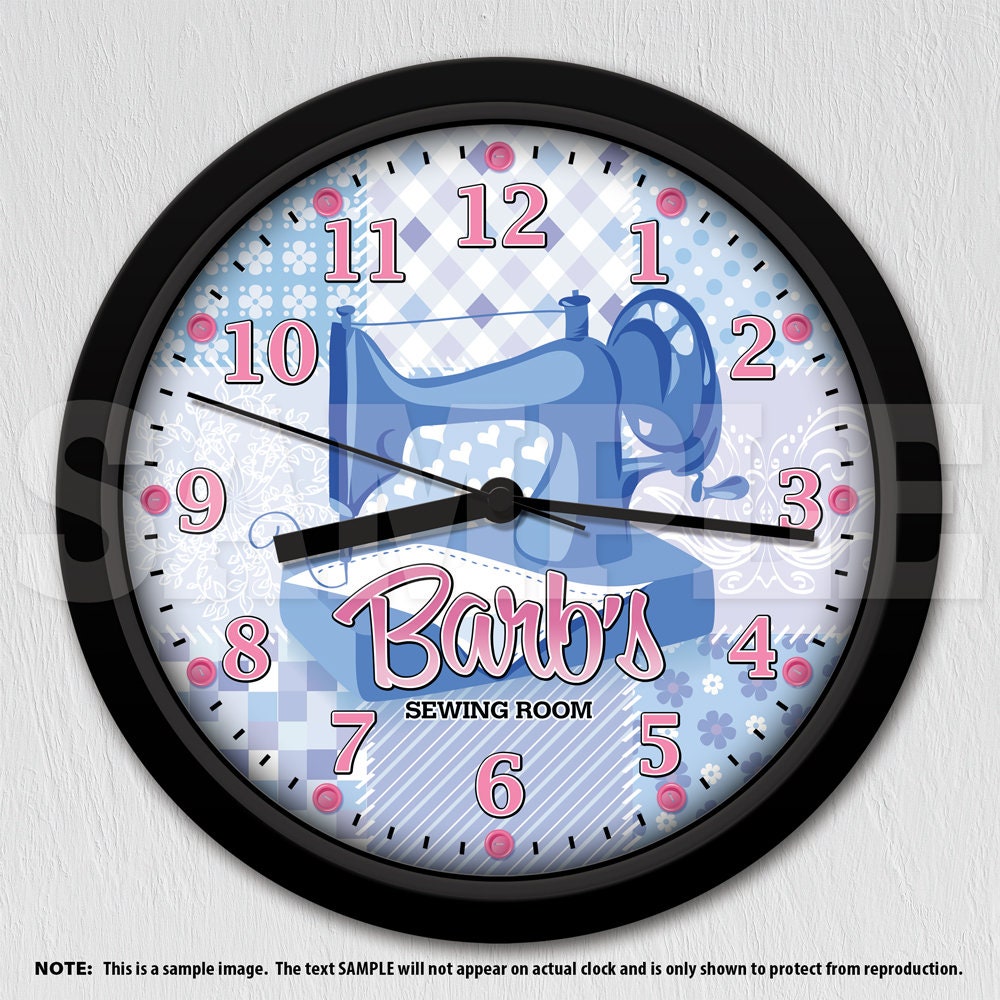 Sewing Machine Personalized Wall Clock Sewing Room Craft Etsy