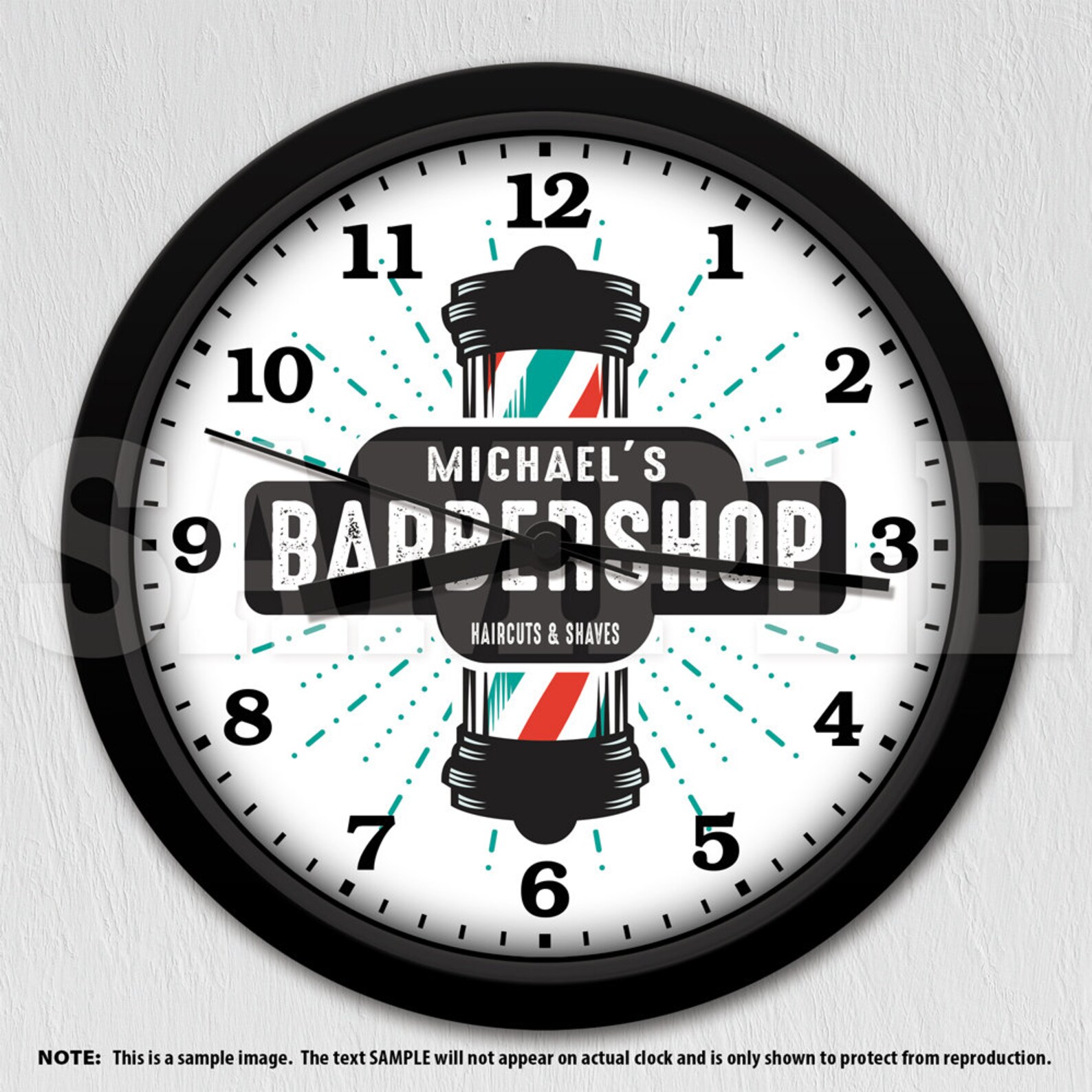 Barber Shop Personalized Wall Clock ITEM108 Etsy