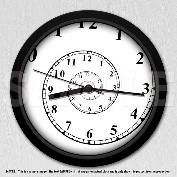 Abstract Time Spiral Infinity Decorative Wall Clock Dorm Etsy