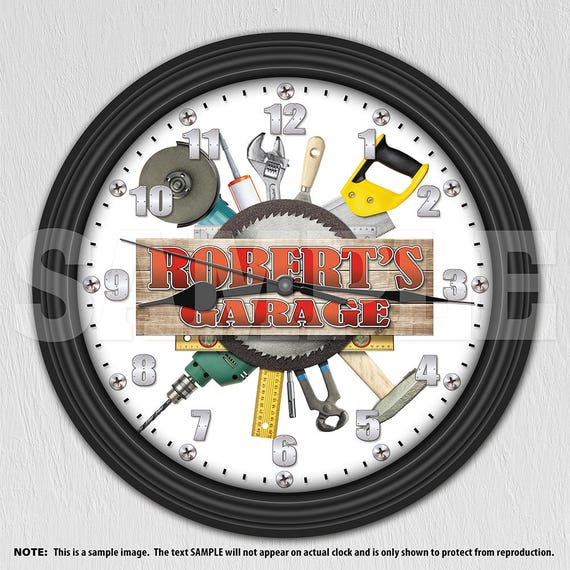Garage Tools Man Cave Personalized Wall Clock Tool Item 028
