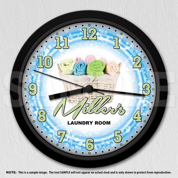 Laundry Room Personalized Wall Clock Laundry Room Decor Etsy