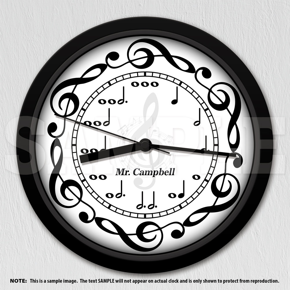 Music Notes Decorative Wall Clock Music Decor Musician Etsy