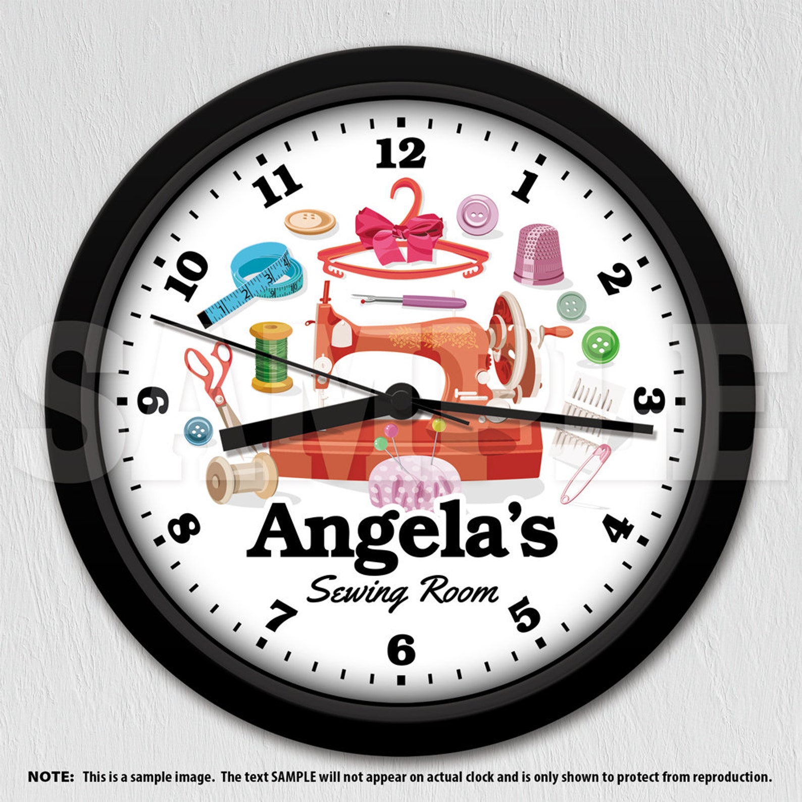 Sewing Machine Personalized Wall Clock Sewing Room Craft Etsy