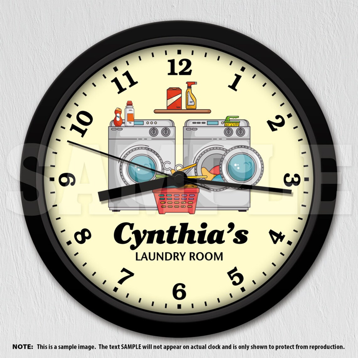 Laundry Room Personalized Wall Clock Laundry Room Decor Etsy