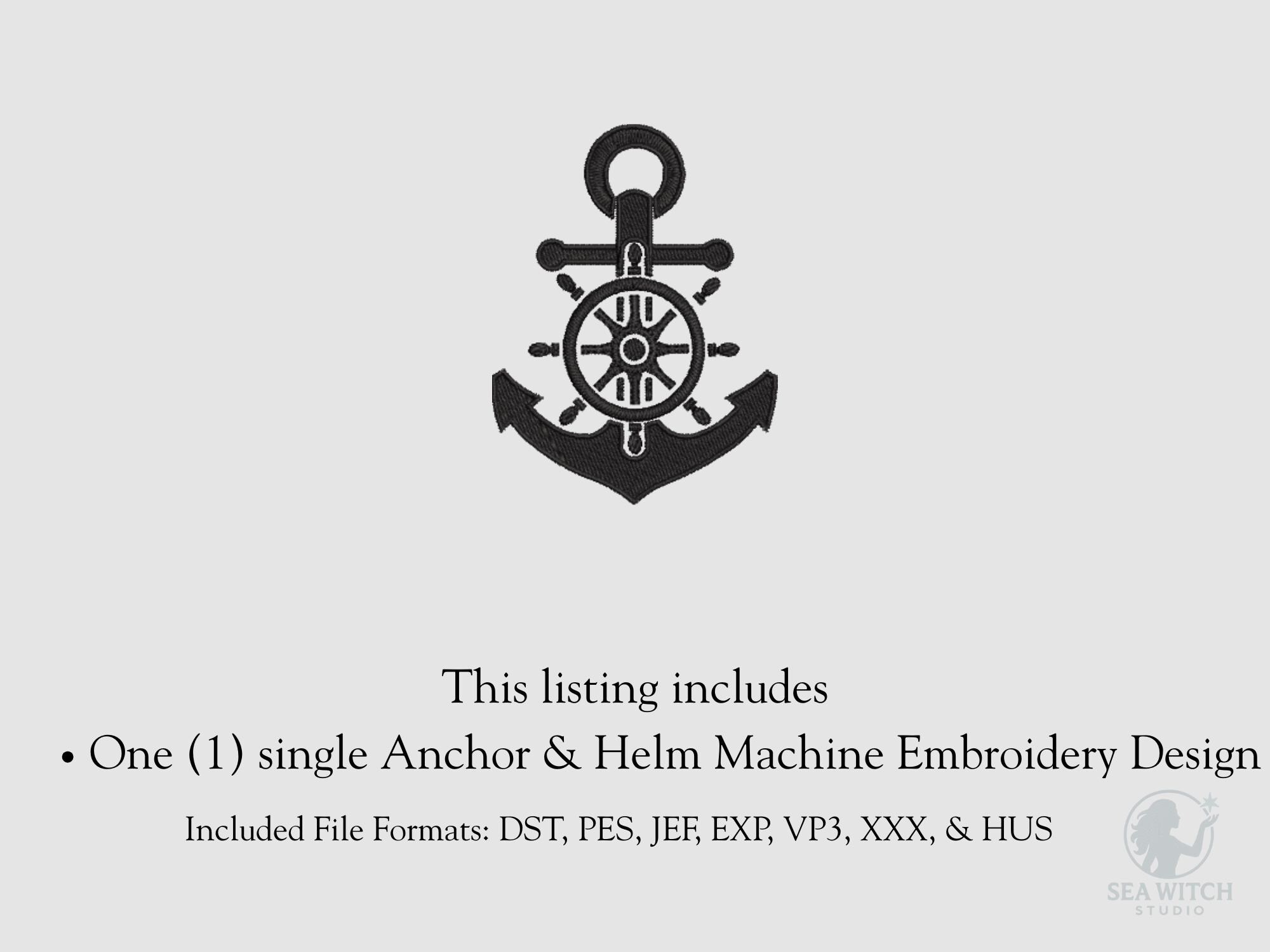 Nautical Anchor Embroidery Design | Coastal Machine Pattern (instant ...