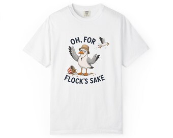 Oh For Flocks Sake Shirt, Funny Seagull Tee, Coastal Bird Shirt, Comfort Colors Beach Humor Gift