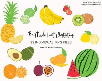 Fruit clipart graphics | Summer Fruit clip art illustrations | Fruit theme scrapbook images | teacher resources