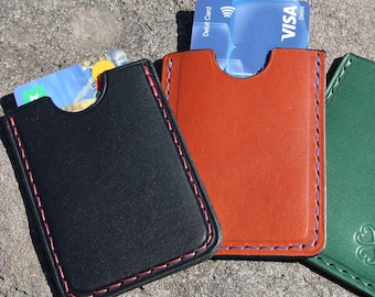 Credit card slip - handstitched leather.