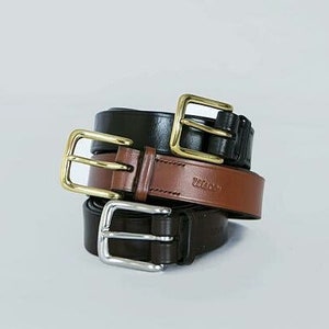Range of colours. 1 1/2 wide leather belt. Custom-made, hand-stitched. image 6