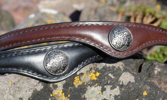 Celtic Triskele hand-stitched browband custom made
