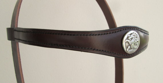 Celtic Triskele hand-stitched browband custom made