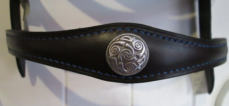 Celtic Triskele hand-stitched browband custom made