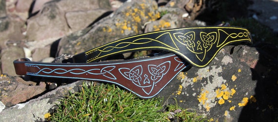 Celtic Triskele hand-stitched browband custom made