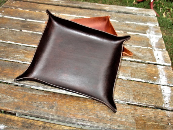 leather dresser tray Wild Boar Leather Valet Tray – Bad Leather Goods main image 0