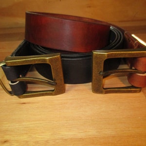 Leather Belt Custom Handmade 22" to extra long 66" Gift Vegetable-Tanned  Full Grain Leather Belt / 1.5" / Thick Leather Men's woman's Belt
