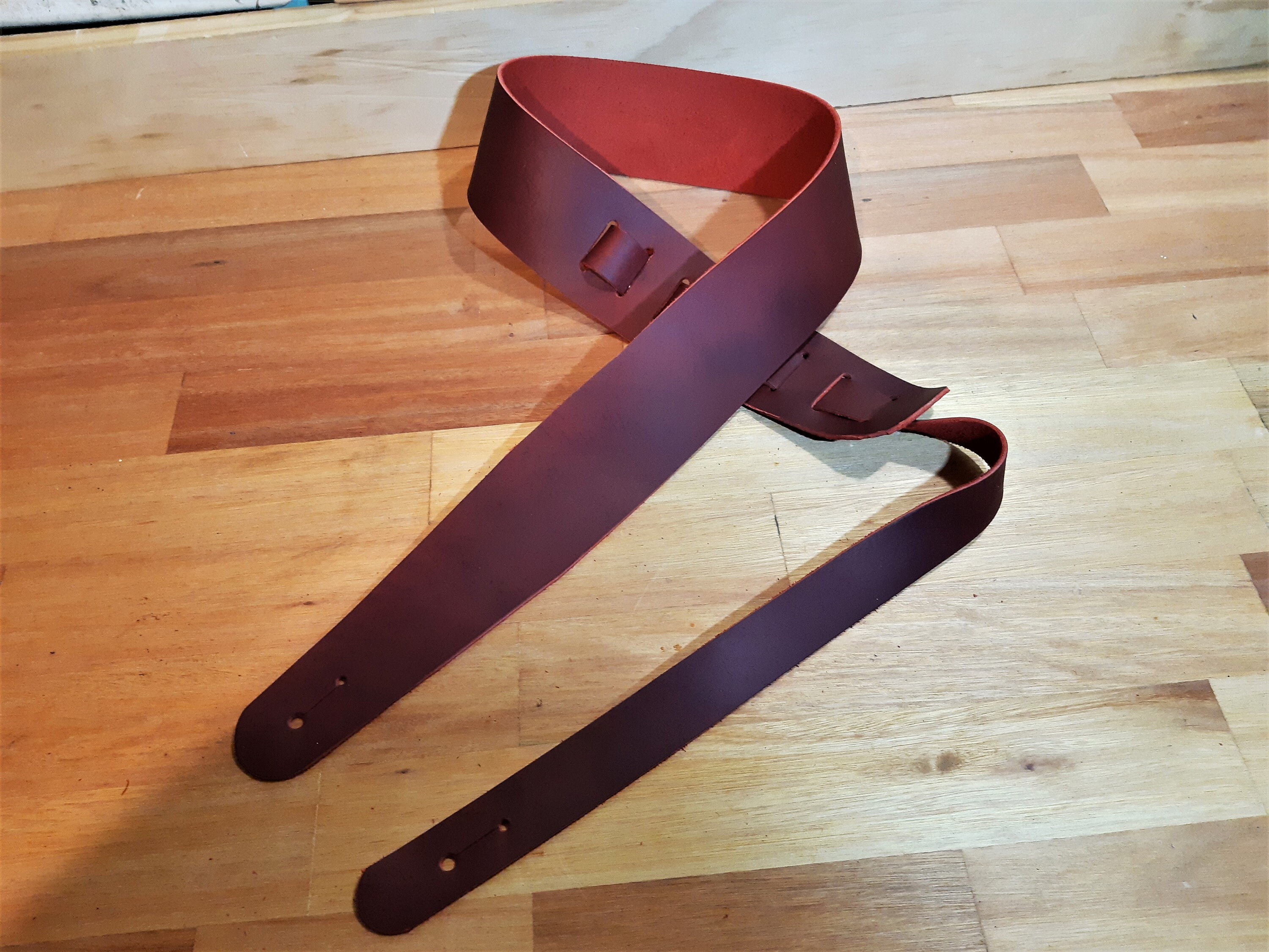 Guitar Strap Full Leather Australian Made Mahogany Etsy