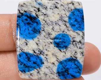 Authentic 44.00 Cts K2 Jasper Cabochon, Blue Jasper Gemstone, Handmade Rectangle Cushion Jasper Loose Stone 33X28X4 mm