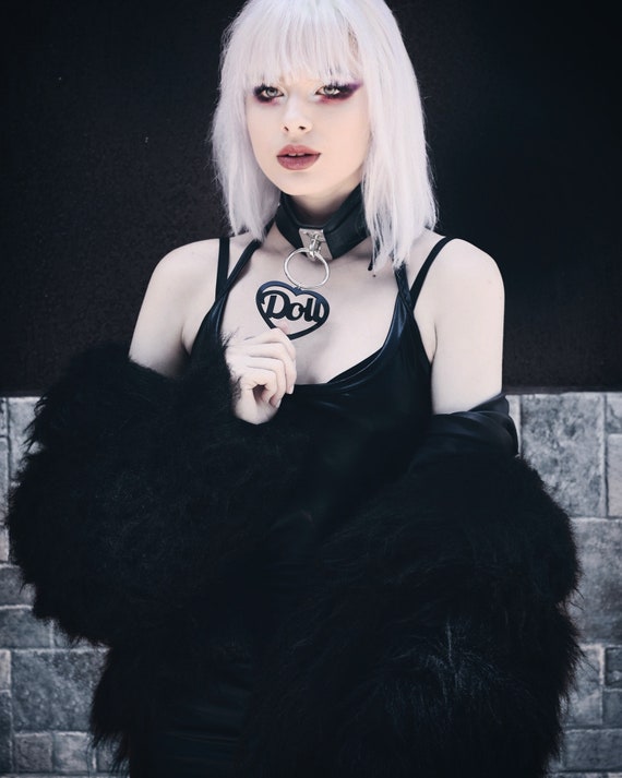 ✨極美品✨エフィ　eaphi square neck short jacket Funki-b Unique Faux Fur Wetlook Clubwear Crop Jacket Grunge