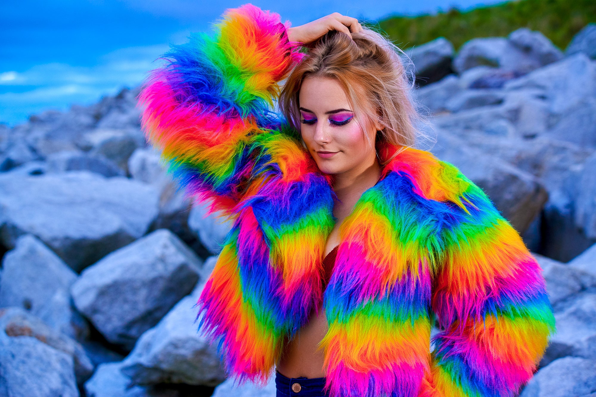 Furry pullover deals jacket