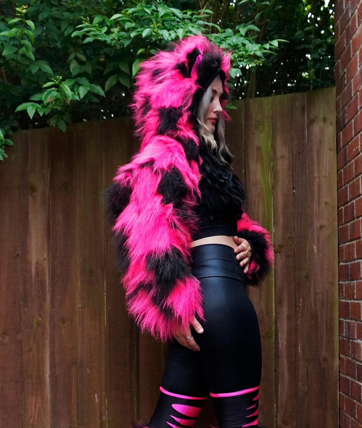 Funky Chithode Funki-b Cat Shrug Patchwork Unique Wacky Trendy Colourful Faux Fur ...