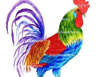 Rooster Wall Decal, Rooster Wall Sticker, Decals for Tiles, Walls, Furniture, Kitchen Decals, Kitchen Décor, Home Décor