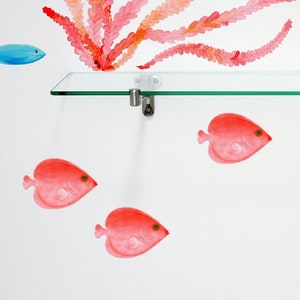 Wall Decals Heart Shaped Fish, Bathroom Decals for Tiles, Walls and Furniture, Bathroom Decals, Under Sea World Decals, Fish Decals