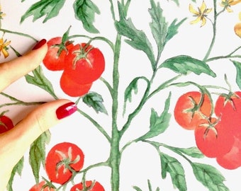 Plante de tomate de décalque de mur, décor de cuisine, décor à la maison, décalcomanies pour des tuiles, murs, meubles, décalcomanies de cuisine
