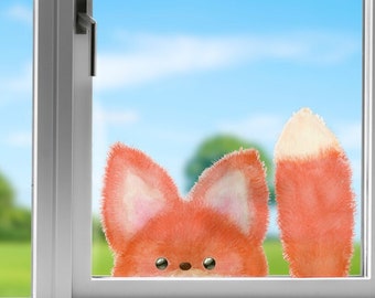 NEW Window Sticker Baby Fox 2-Set - Woodland Art Decoration - Window and Glass Decor