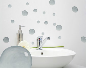 Wall Decals Bubbles Grey, Bathroom Décor, Watercolor Bubble Decals for Bathroom or Laundry, Bathroom Decals, Home Décor