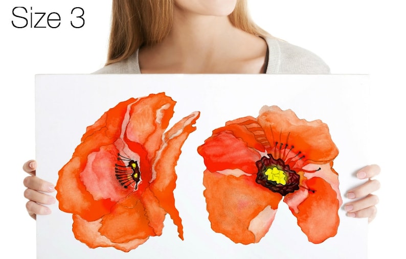 Orange Poppy Wall Decals Home Décor Kitchen Décor Etsy